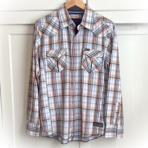 Sovereign Code Plaid Button Down Shirt - Blue and Brown
